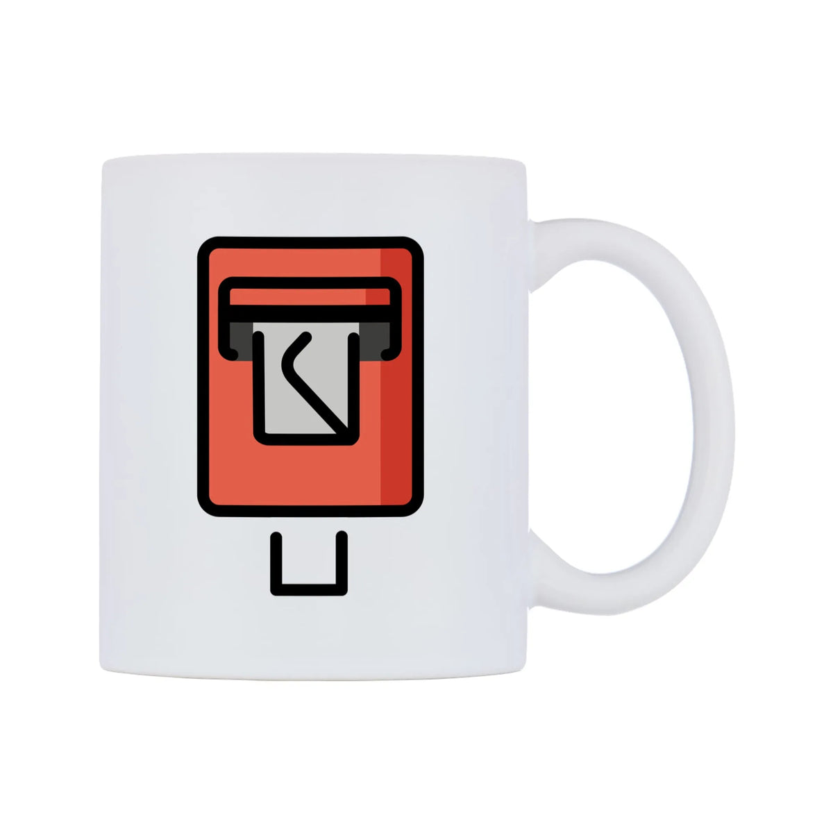 Postbox Emoji Mug — mug, left side, on a white background
