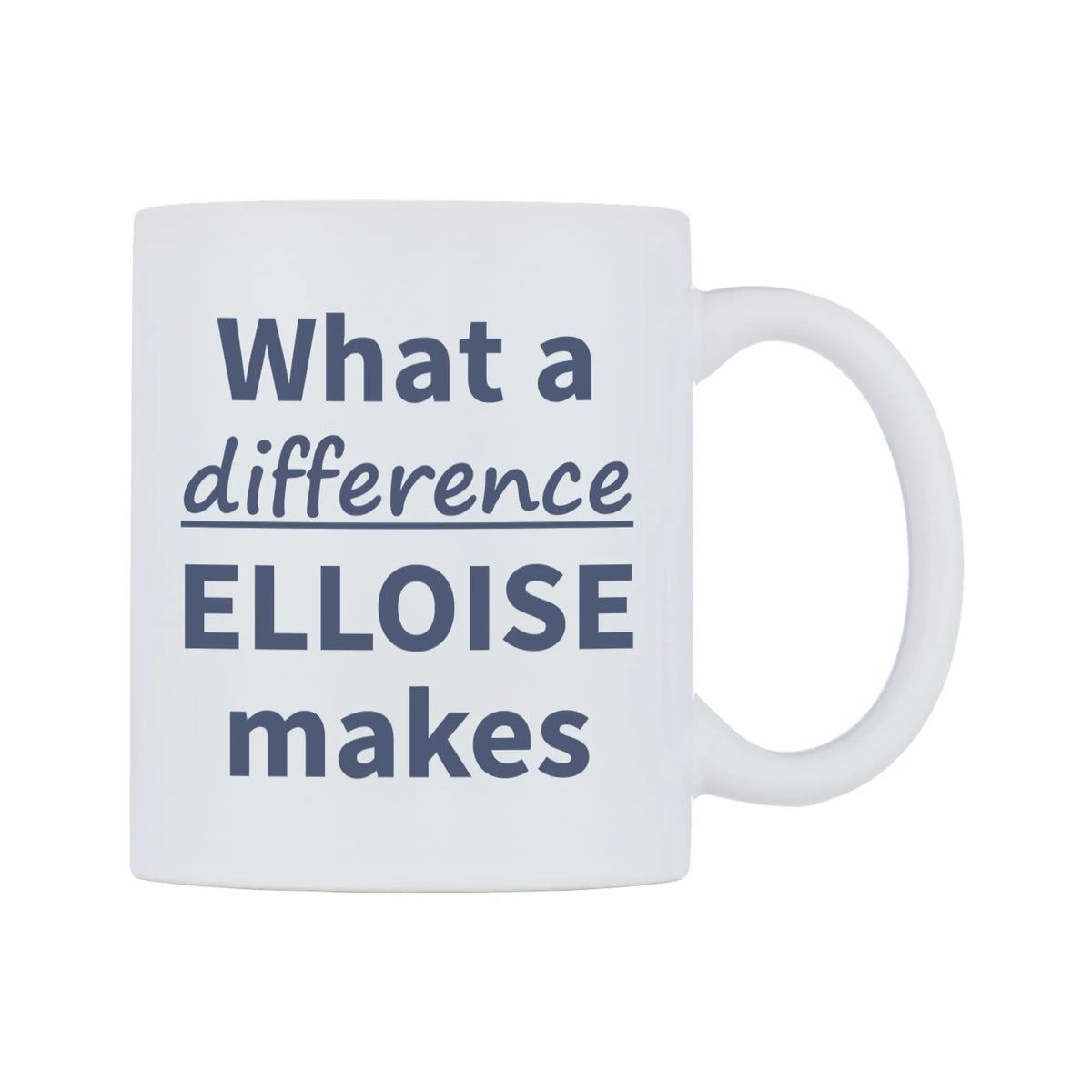 What a difference ELLOISE makes Mug — mug, left side, on a white background