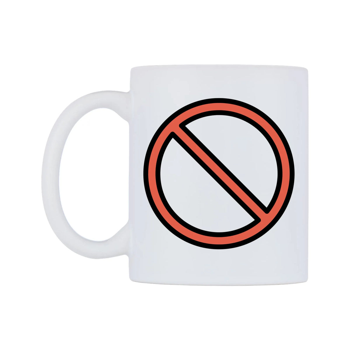 Prohibited Emoji Mug — mug, right side, on a white background