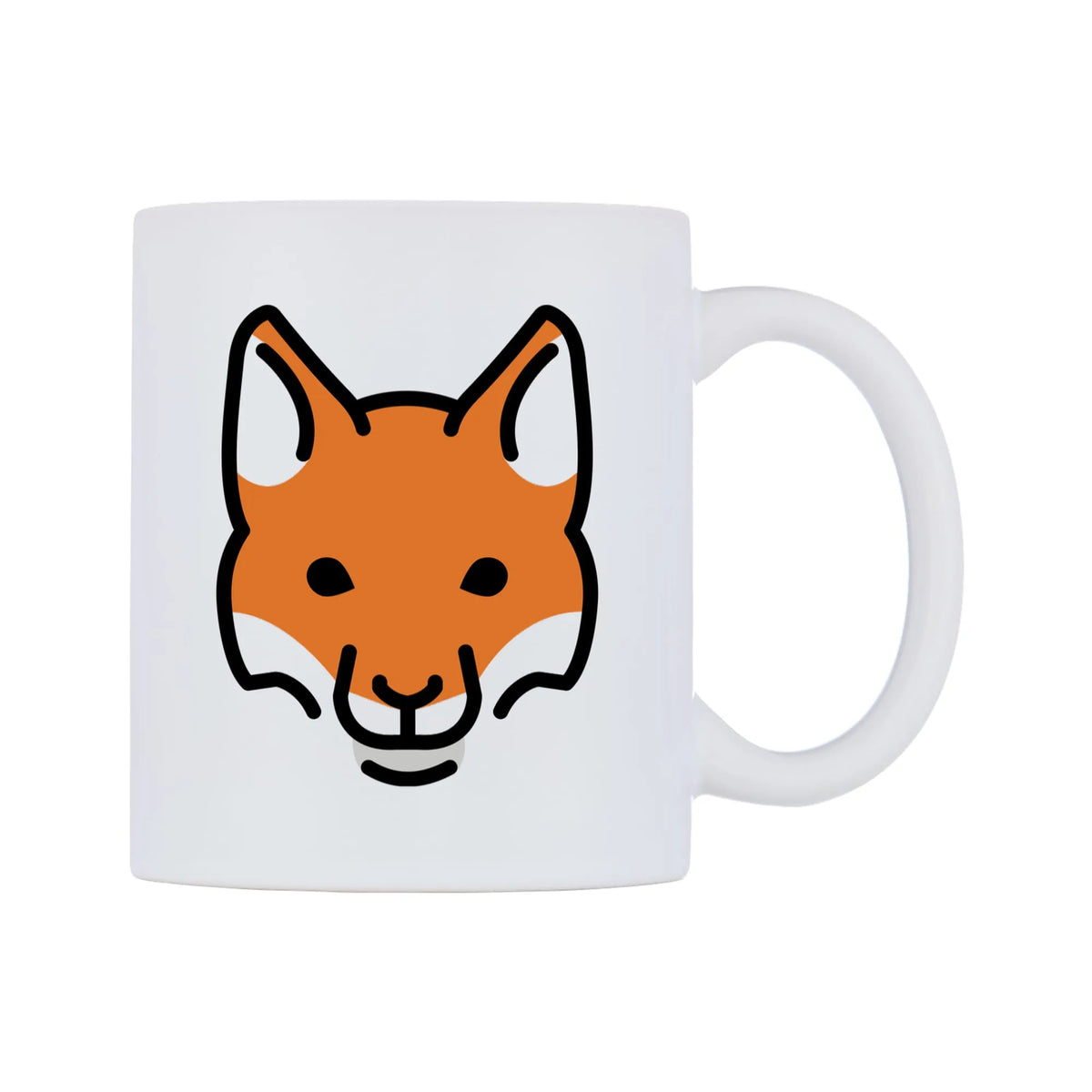 Fox Emoji Mug — mug, left side, on a white background