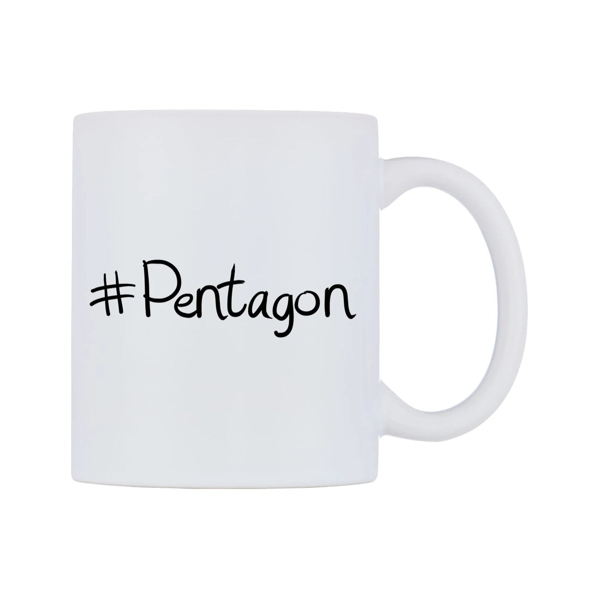 Pentagon Mug — mug, left side, on a white background