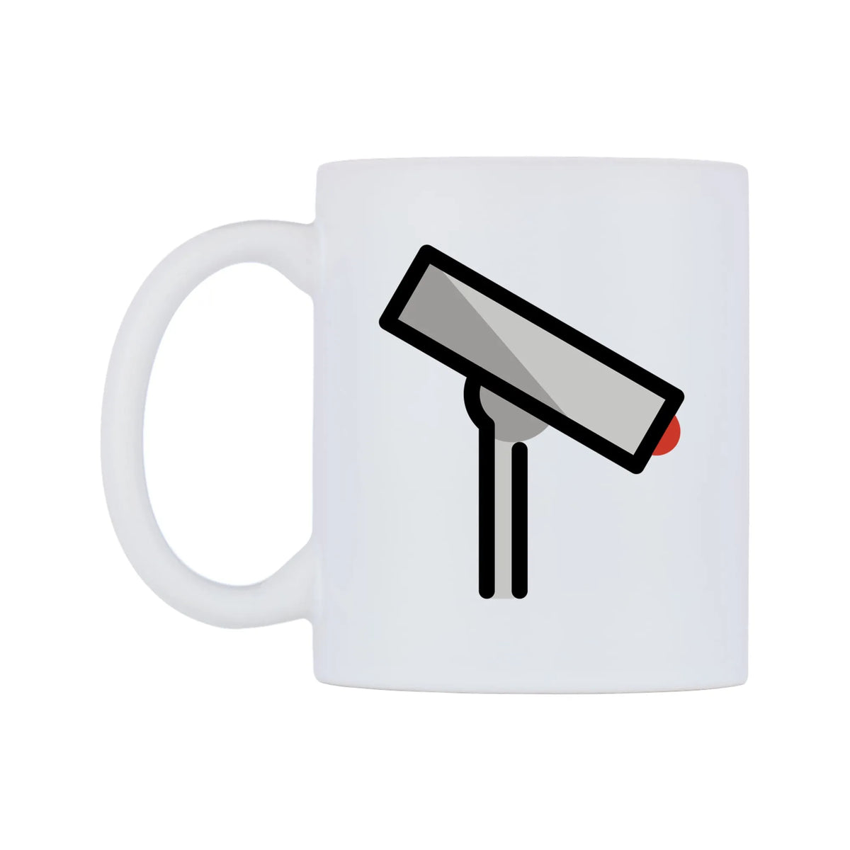 Surveillance Emoji Mug — mug, right side, on a white background