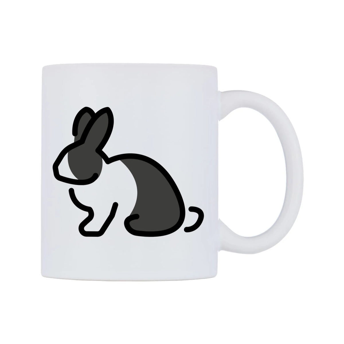 Rabbit Emoji Mug — mug, left side, on a white background