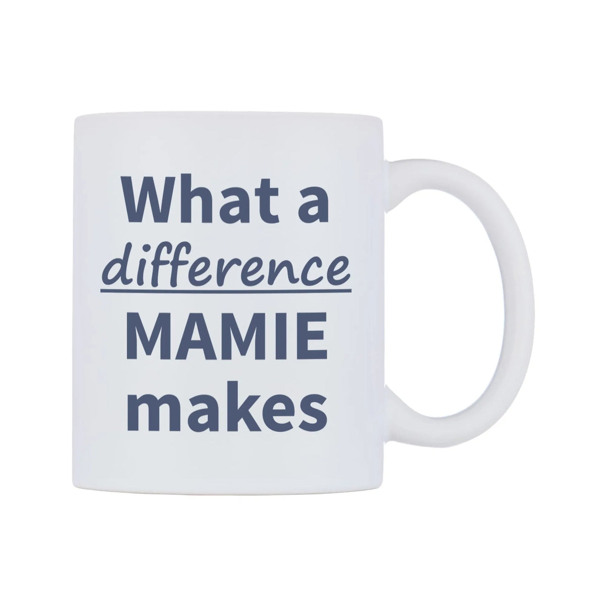 What a difference MAMIE makes Mug — mug, left side, on a white background