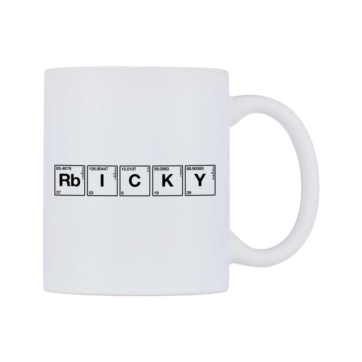 Ricky - Chemistry Themed Mug — mug, left side, on a white background