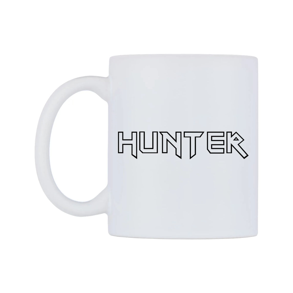Hunter - Iron Maiden Themed Mug — white 11oz gloss mug, right side, on a white background