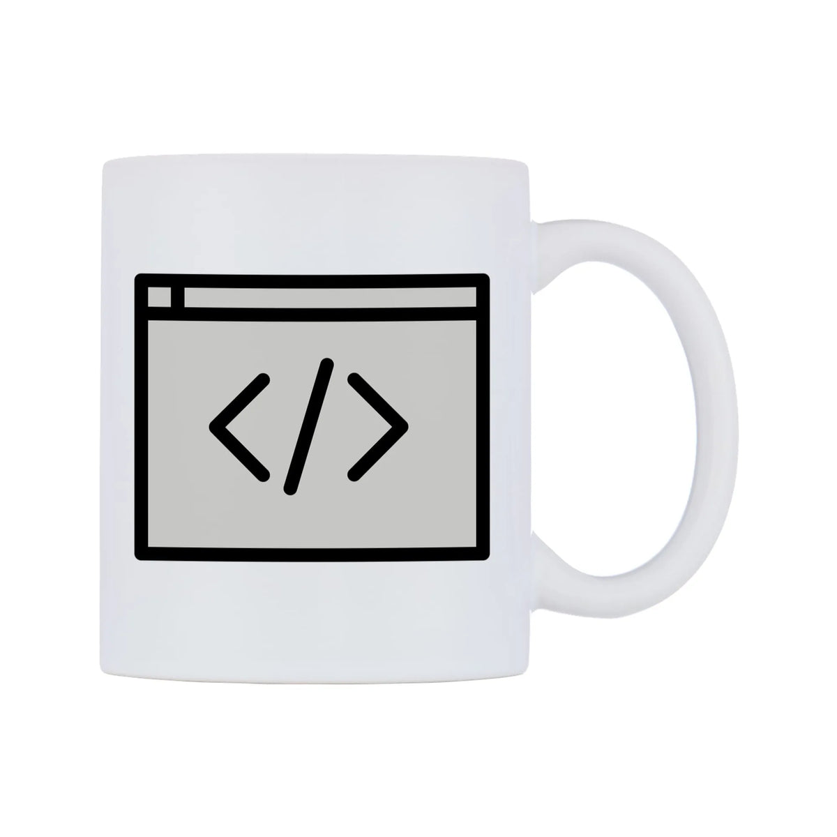 Code Editor Emoji Mug — mug, left side, on a white background