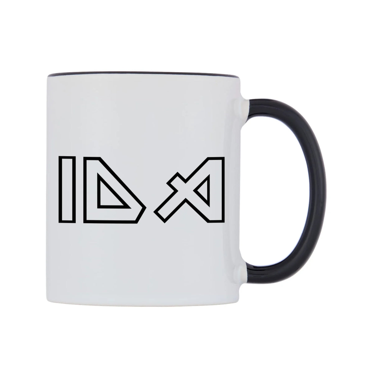 Ida - Iron Maiden Themed Mug — white 11oz gloss mug with a black inside and handle, left side, on a white background