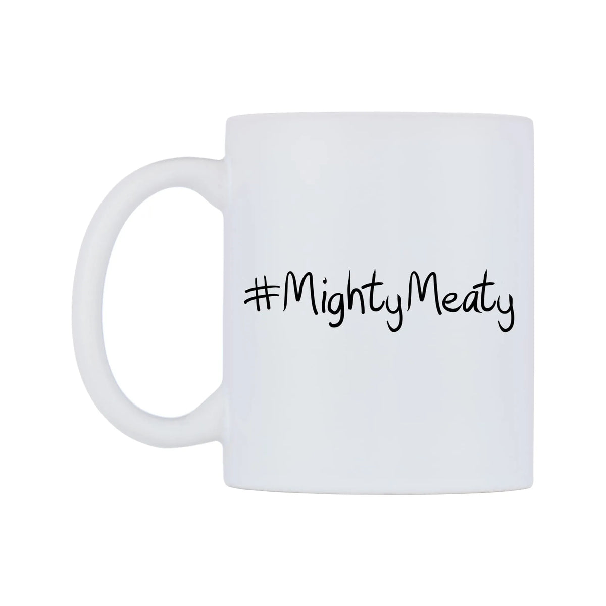 MightyMeaty Mug — mug, right side, on a white background