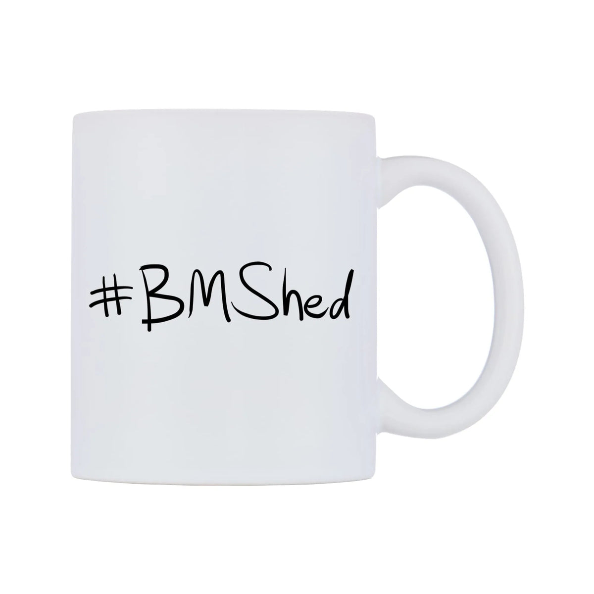 BMShed Mug — mug, left side, on a white background