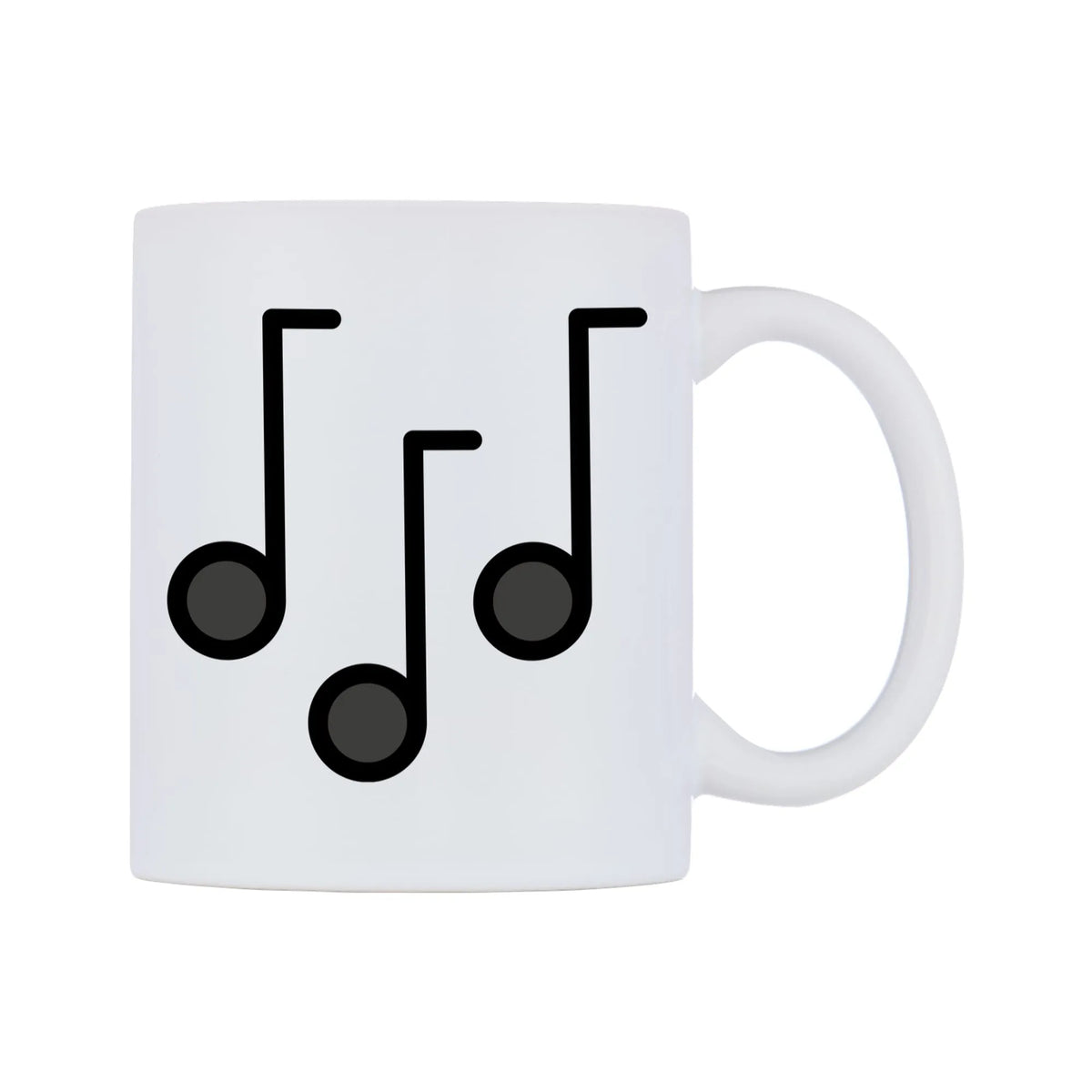 Musical Notes Emoji Mug — mug, left side, on a white background