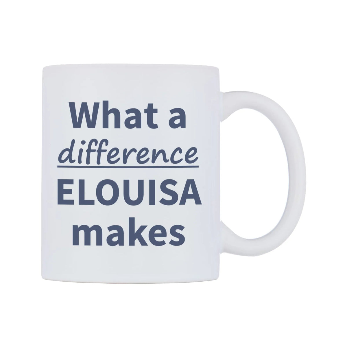 What a difference ELOUISA makes Mug — mug, left side, on a white background