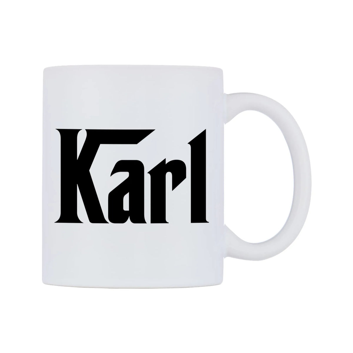 Karl - Godfather Themed Mug — white 11oz gloss mug, left side, on a white background