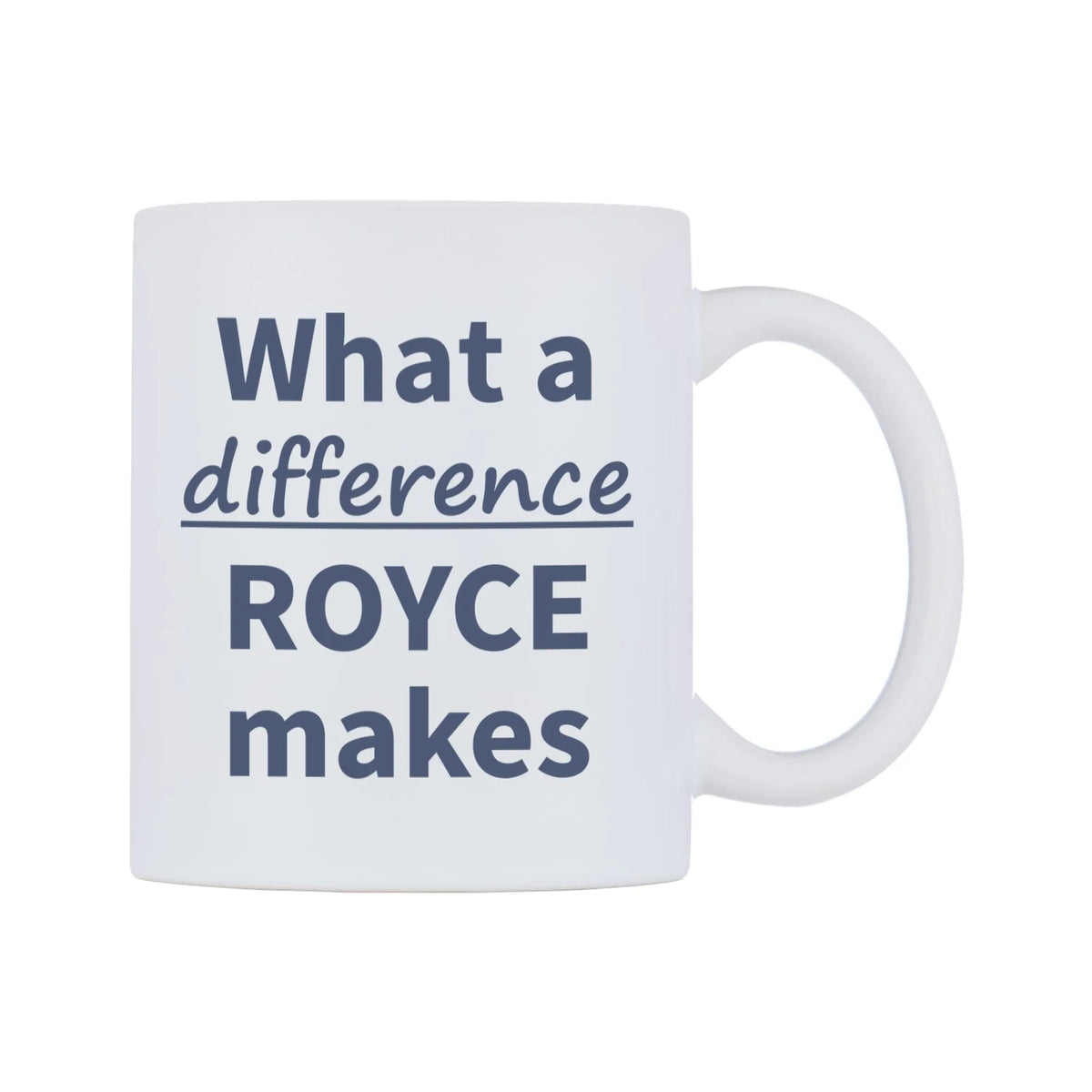 What a difference ROYCE makes Mug — mug, left side, on a white background