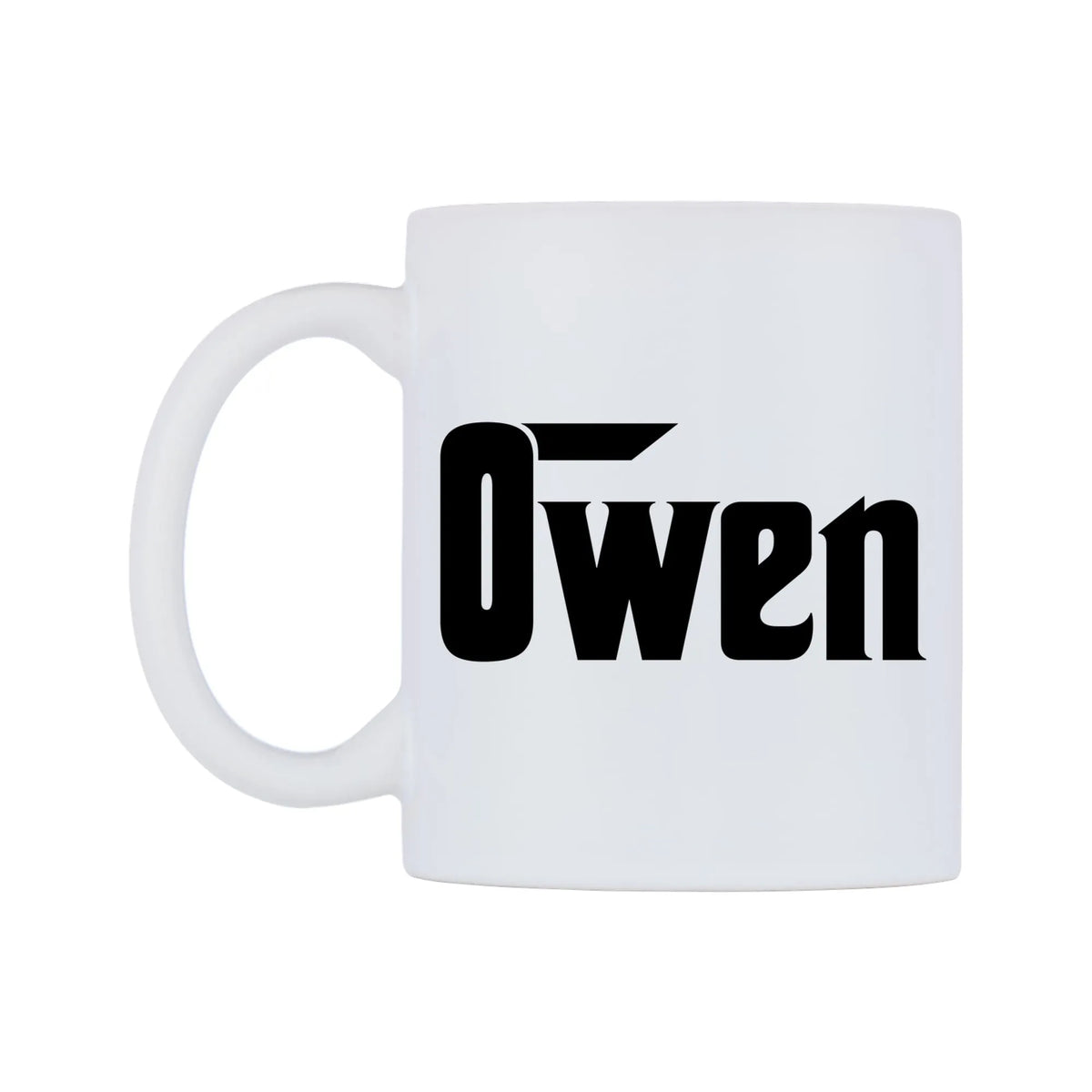 Owen - Godfather Themed Mug — white 11oz gloss mug, right side, on a white background