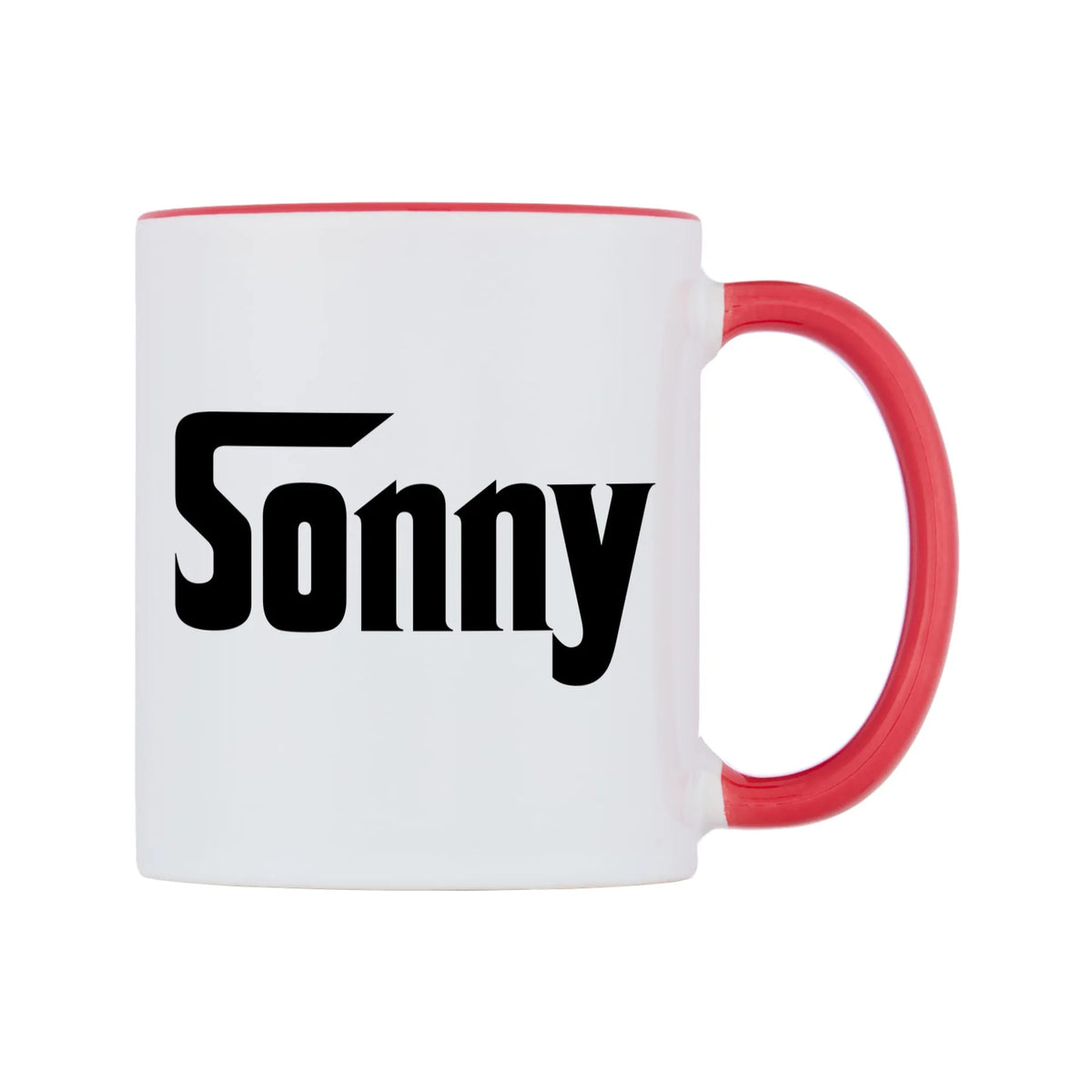 Sonny - Godfather Themed Mug — white 11oz gloss mug with a red inside and handle, left side, on a white background