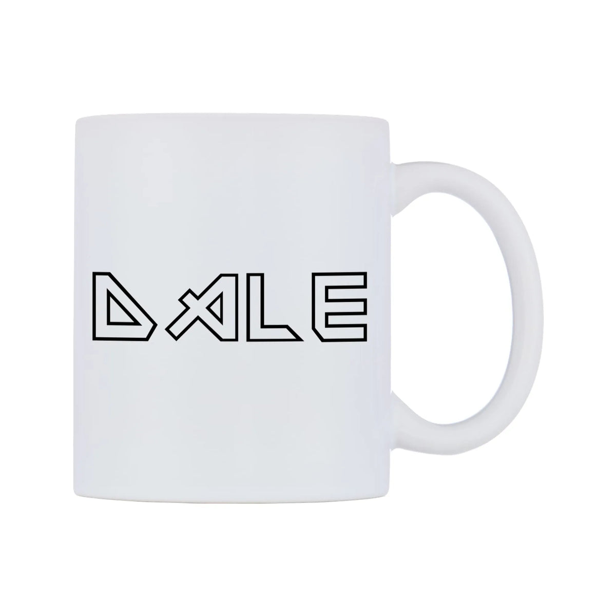 Dale - Iron Maiden Themed Mug — white 11oz gloss mug, left side, on a white background