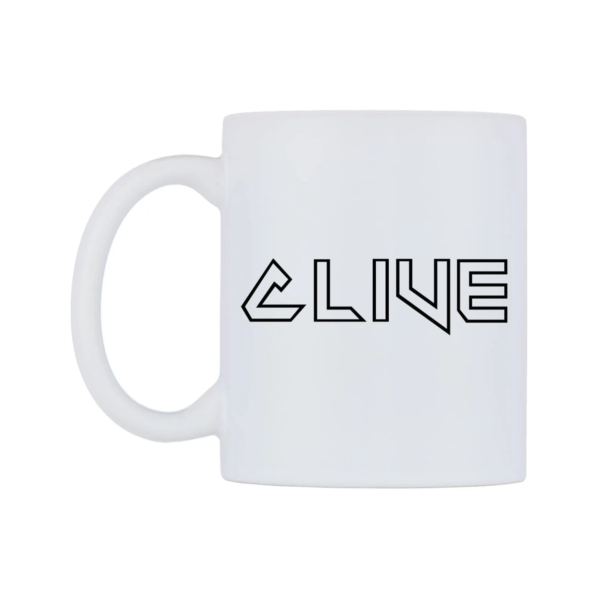 Clive - Iron Maiden Themed Mug — white 11oz gloss mug, right side, on a white background