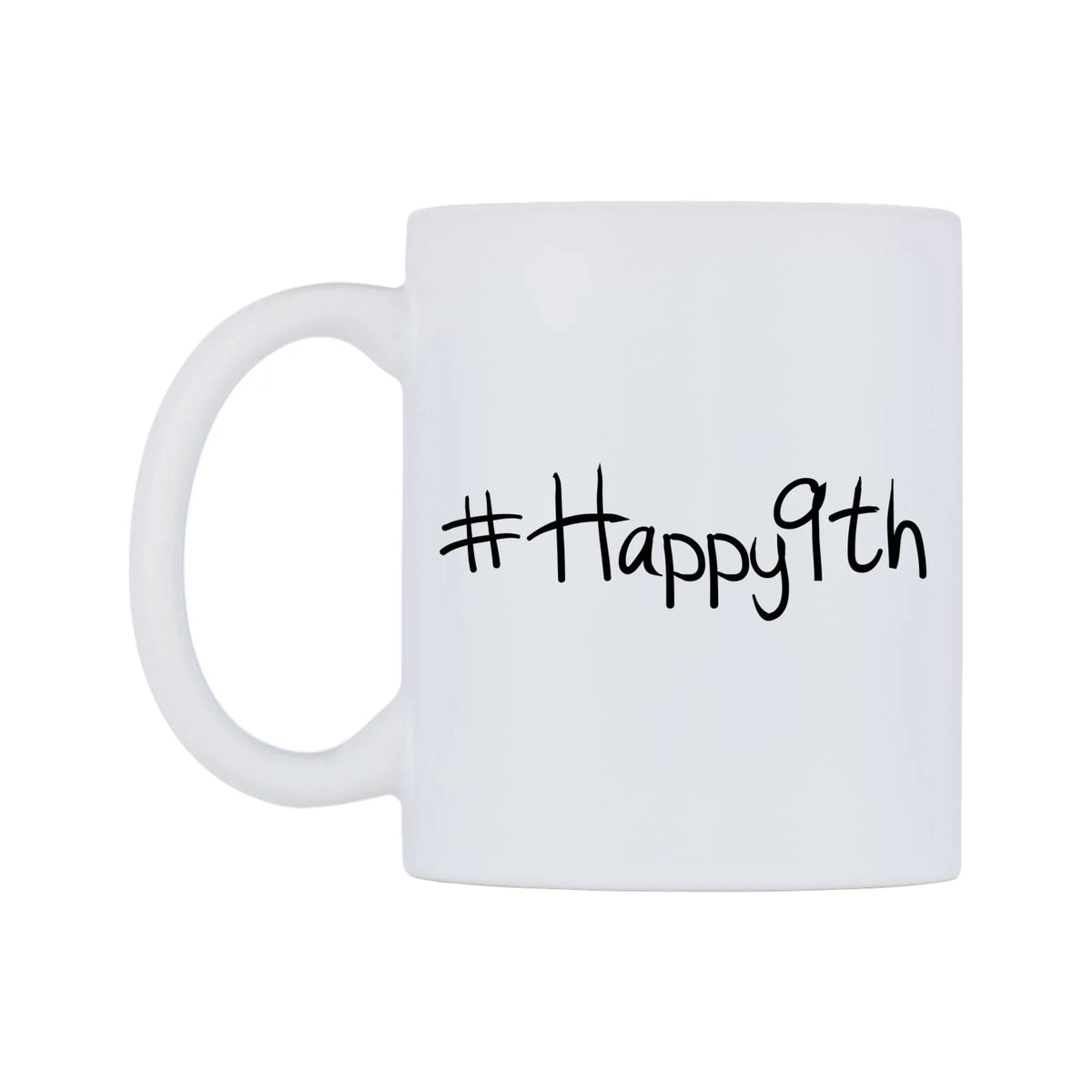 Happy9th Mug — mug, right side, on a white background