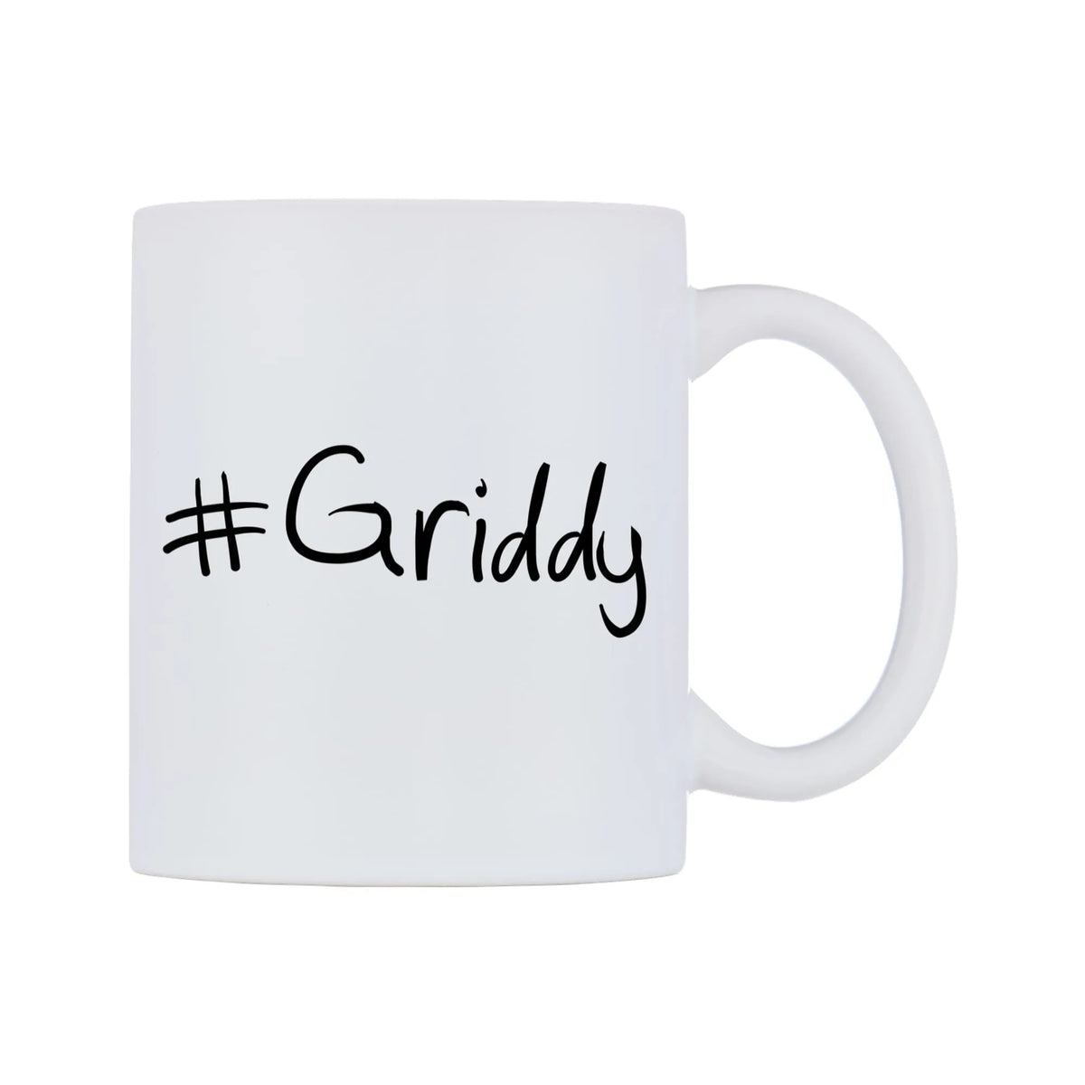 Griddy Mug — mug, left side, on a white background