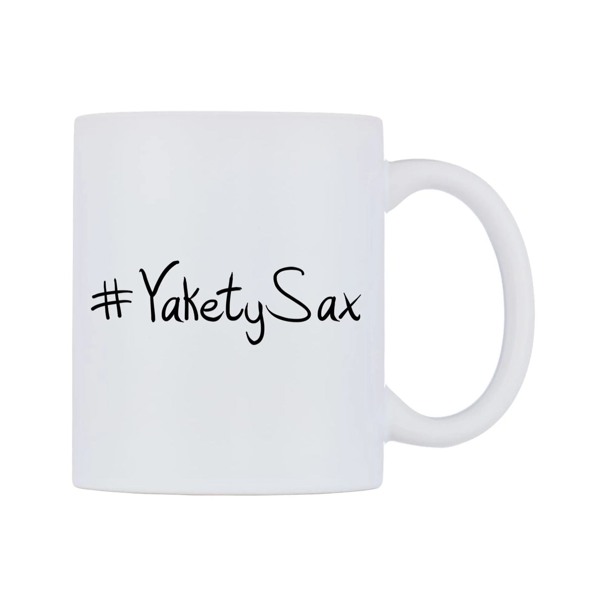 YaketySax Mug — mug, left side, on a white background