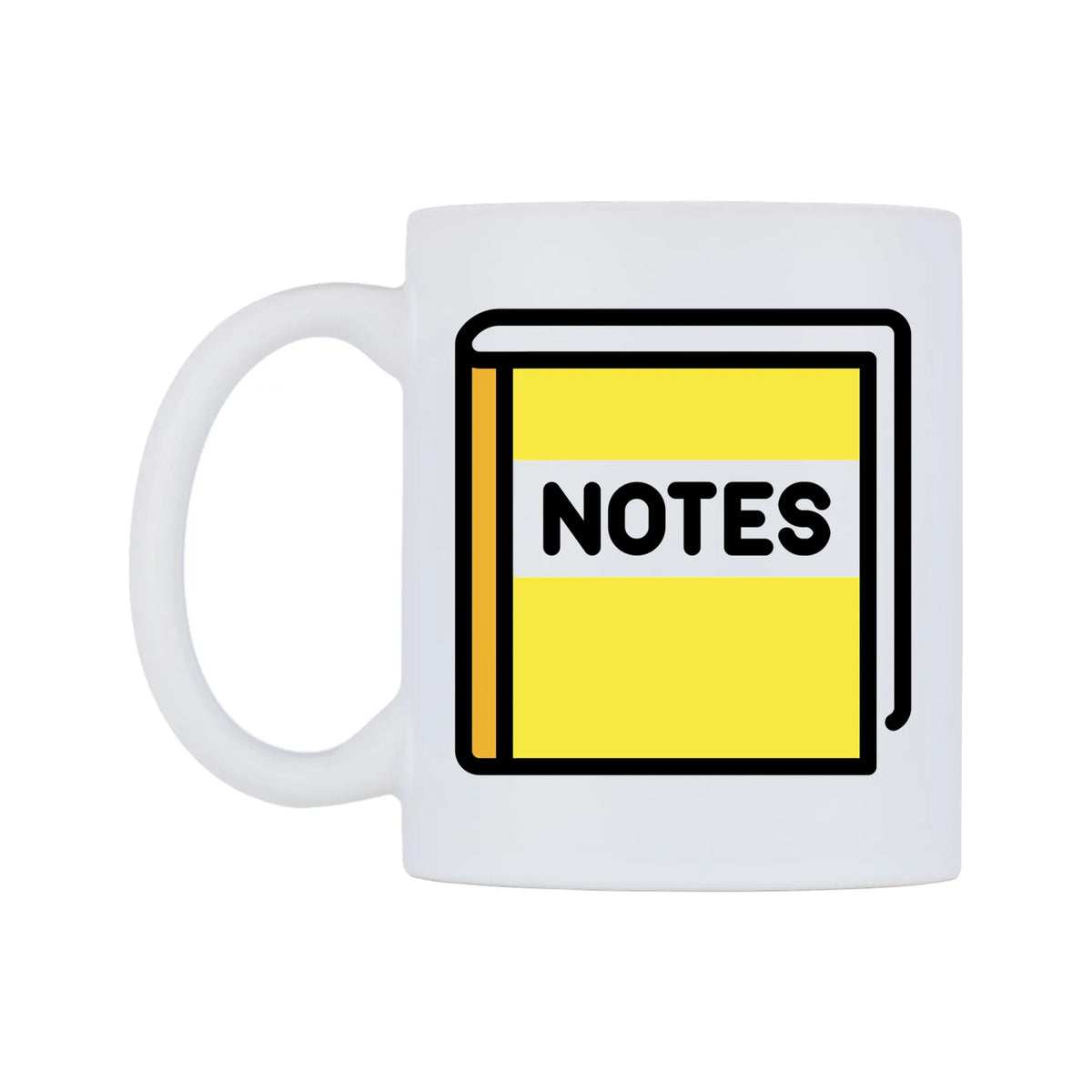 Notebook With Decorative Cover Emoji Mug — mug, right side, on a white background