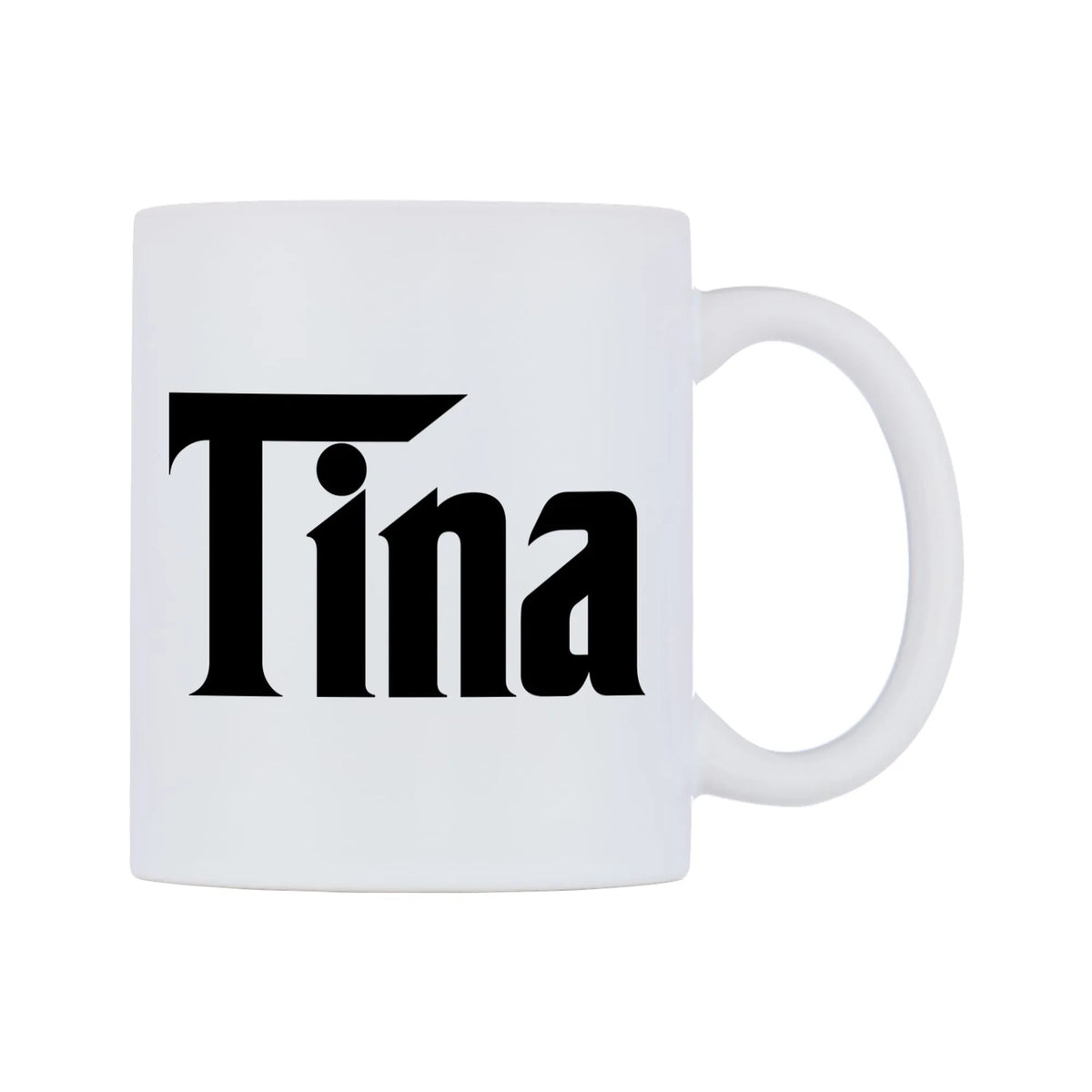 Tina - Godfather Themed Mug — white 11oz gloss mug, left side, on a white background