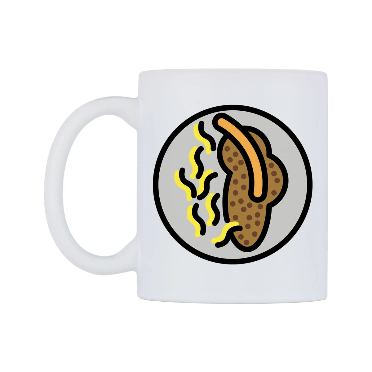 Lentils With Spaetzle Emoji Mug — mug, right side, on a white background