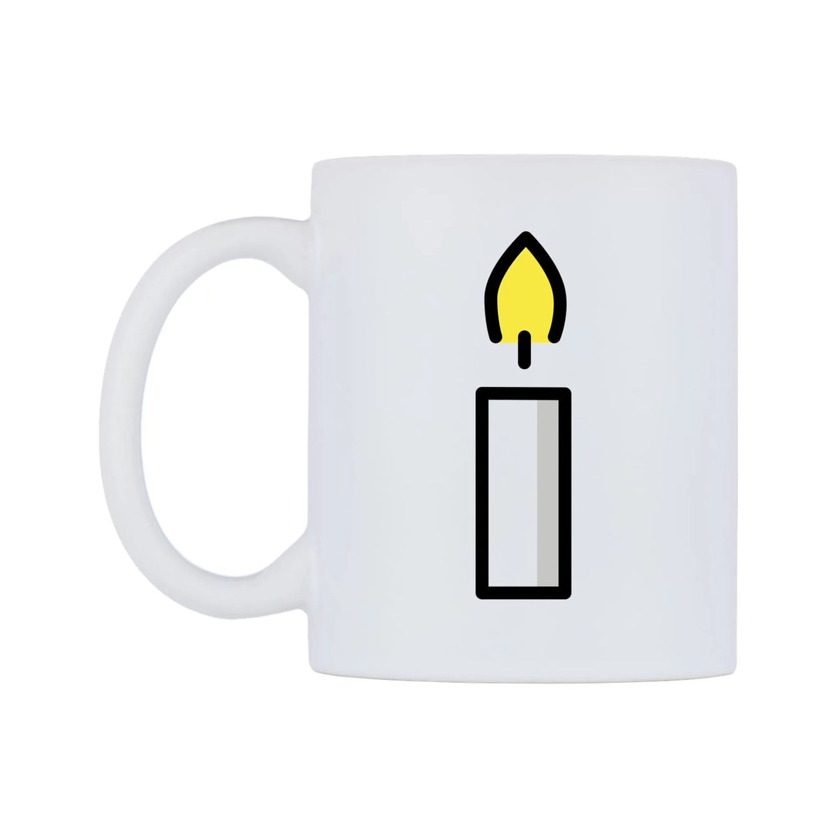 Candle Emoji Mug — mug, right side, on a white background