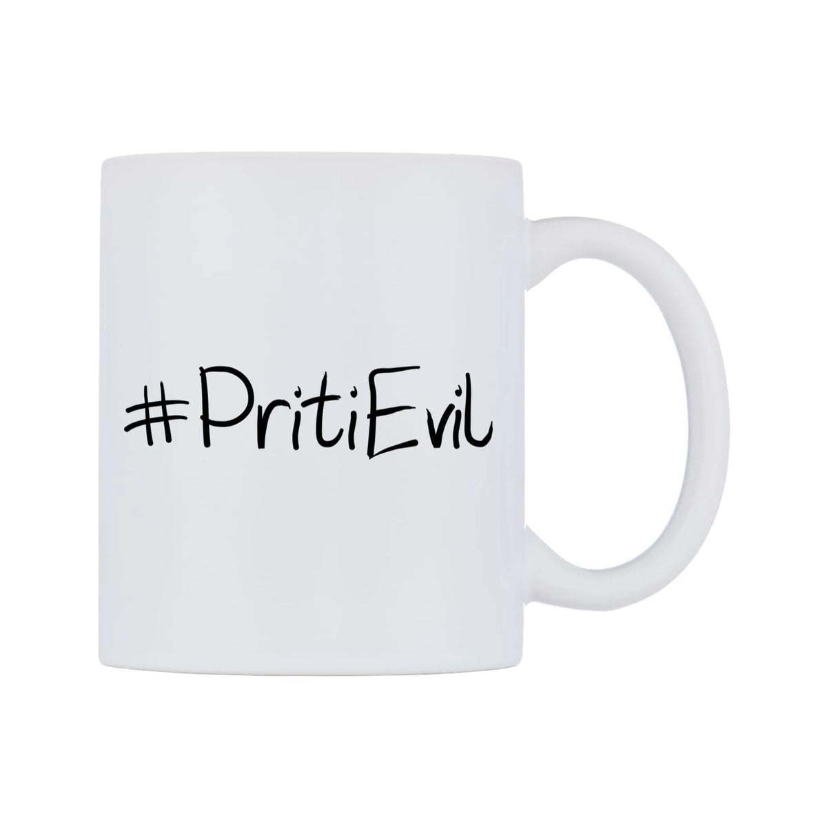 PritiEvil Mug — mug, left side, on a white background