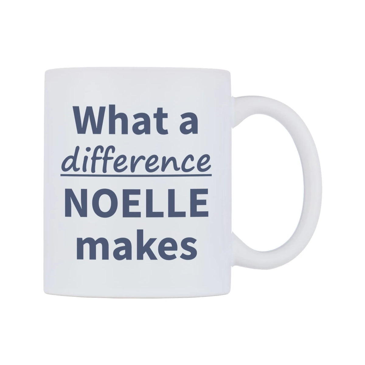 What a difference NOELLE makes Mug — mug, left side, on a white background