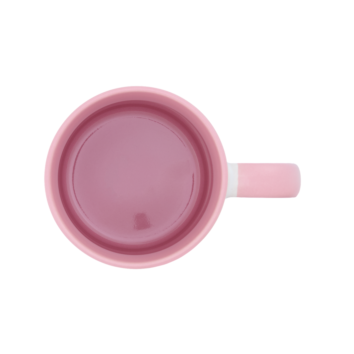 The plain white 11oz gloss mug with a pink inside and handle, without the design