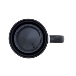 The plain white 11oz gloss mug with a black inside and handle, without the design
