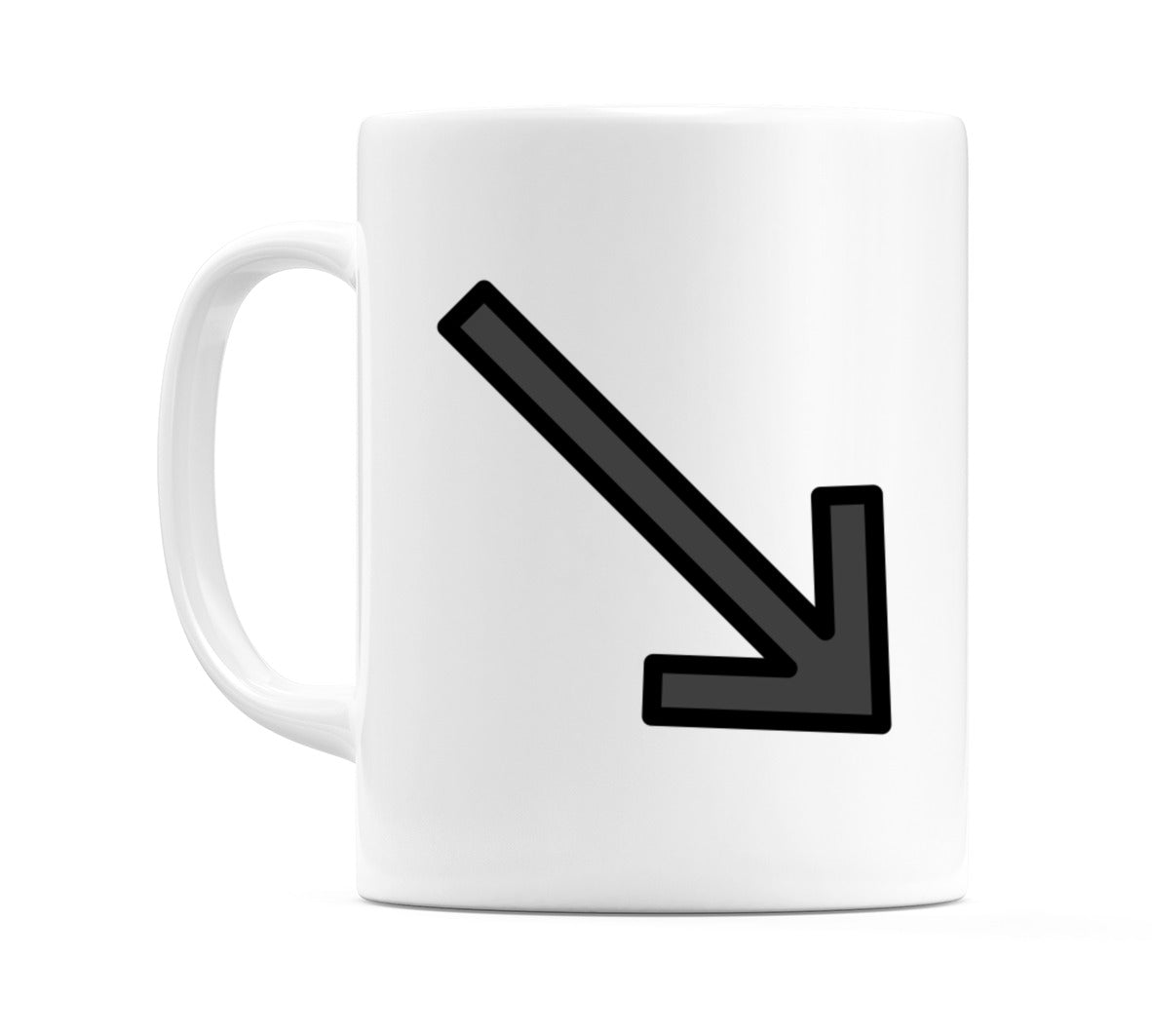 Down-Right Arrow Emoji Mug