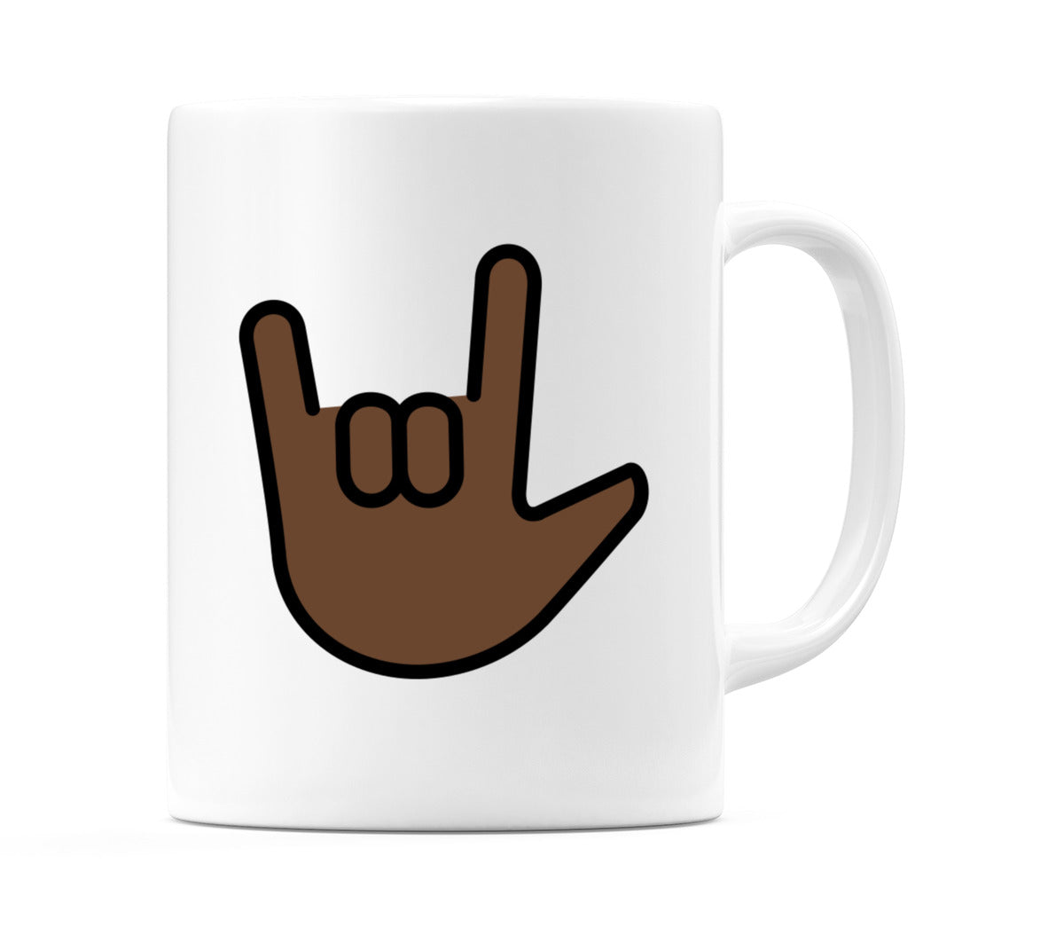 Love-You Gesture: Dark Skin Tone Emoji Mug