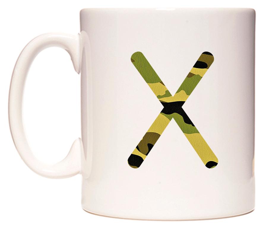 Letter X in Camo Style Mug