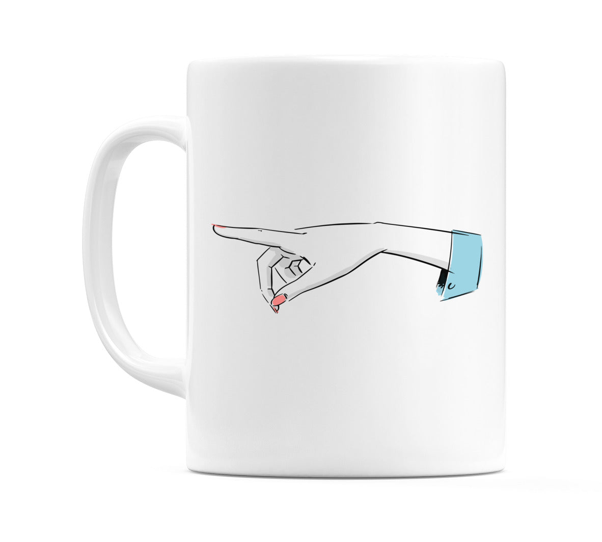 Pointing Hand with Blue Cuff Mug