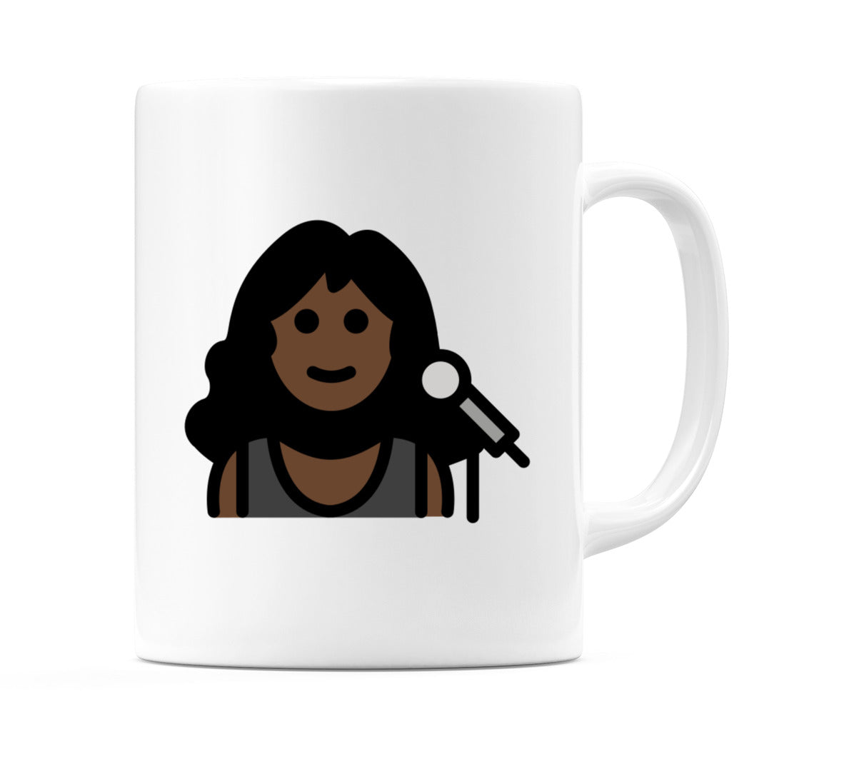 Female Singer: Dark Skin Tone Emoji Mug