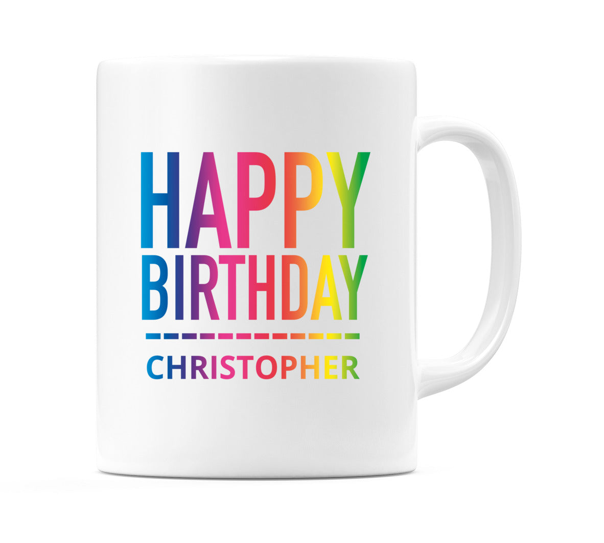 Happy Birthday Christopher (Rainbow) Mug Cup by WeDoMugs