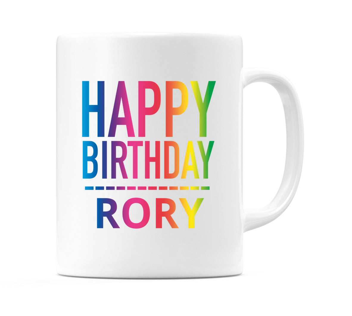 Happy Birthday Rory (Rainbow) Mug Cup by WeDoMugs