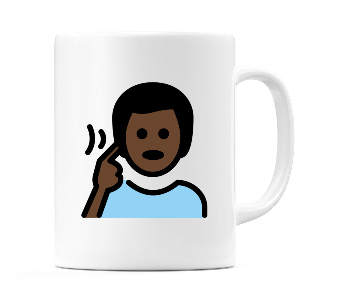 Deaf Male: Dark Skin Tone Emoji Mug