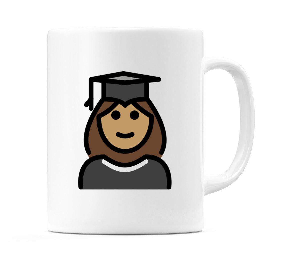 Female Student: Medium Skin Tone Emoji Mug