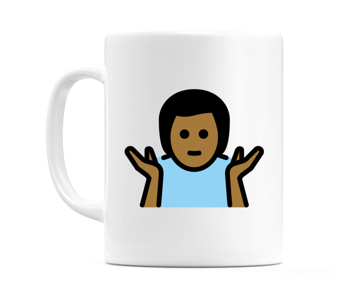 Male Shrugging: Medium-Dark Skin Tone Emoji Mug