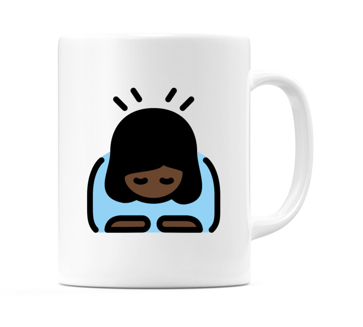 Female Bowing: Dark Skin Tone Emoji Mug