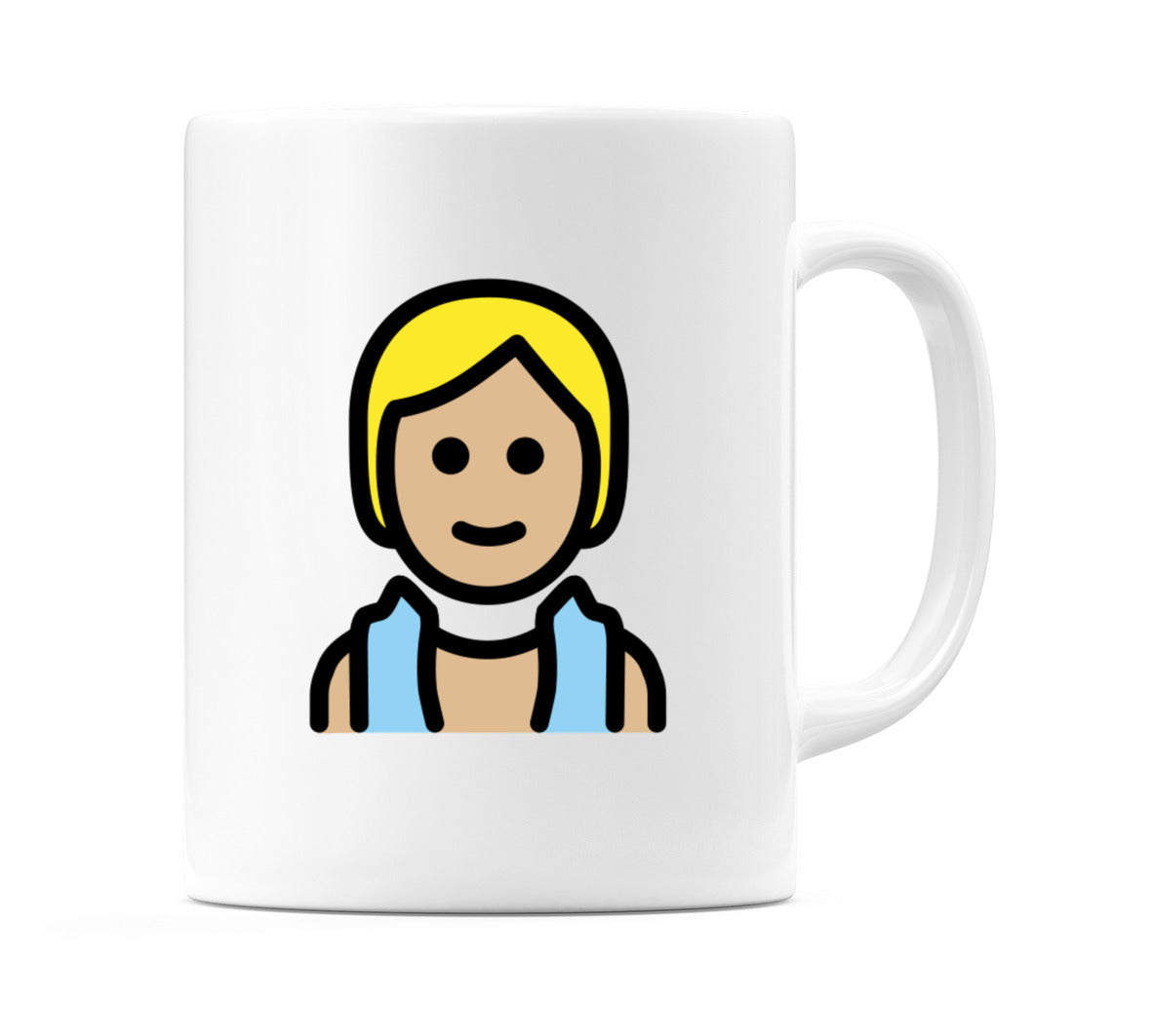 Person In Steamy Room: Medium-Light Skin Tone Emoji Mug