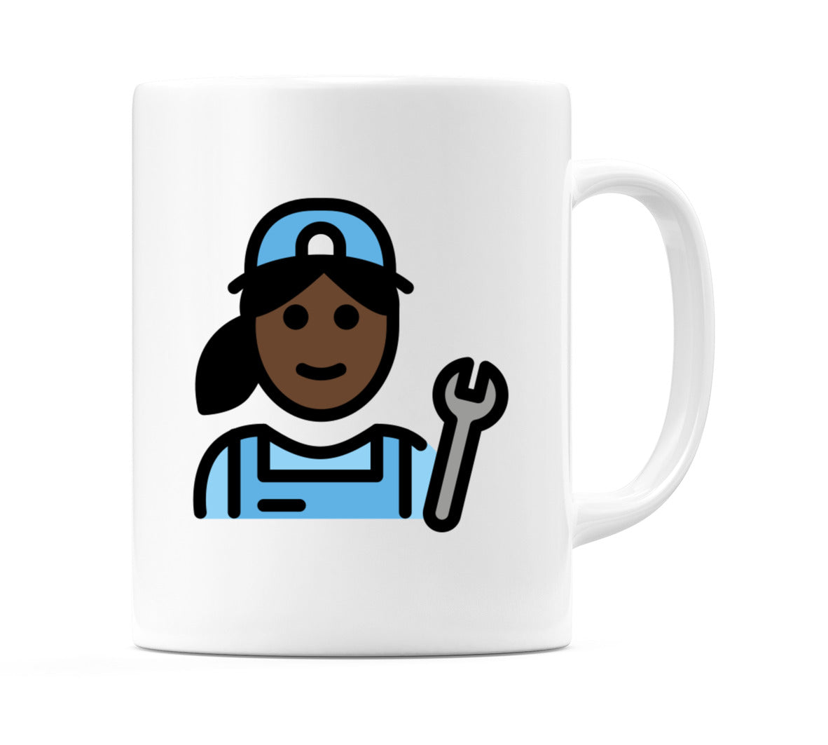 Female Mechanic: Dark Skin Tone Emoji Mug