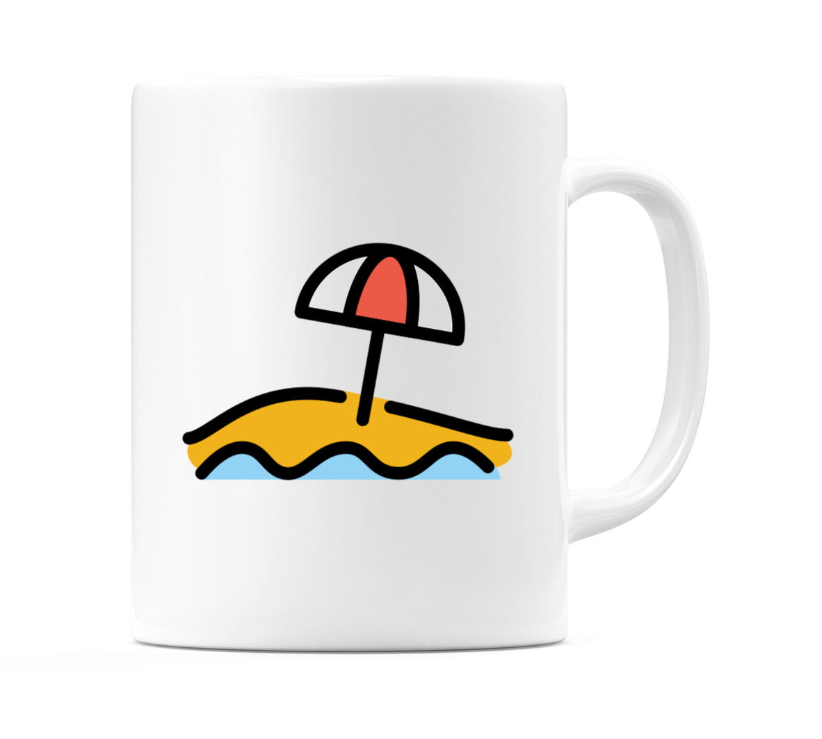 Beach With Umbrella Emoji Mug
