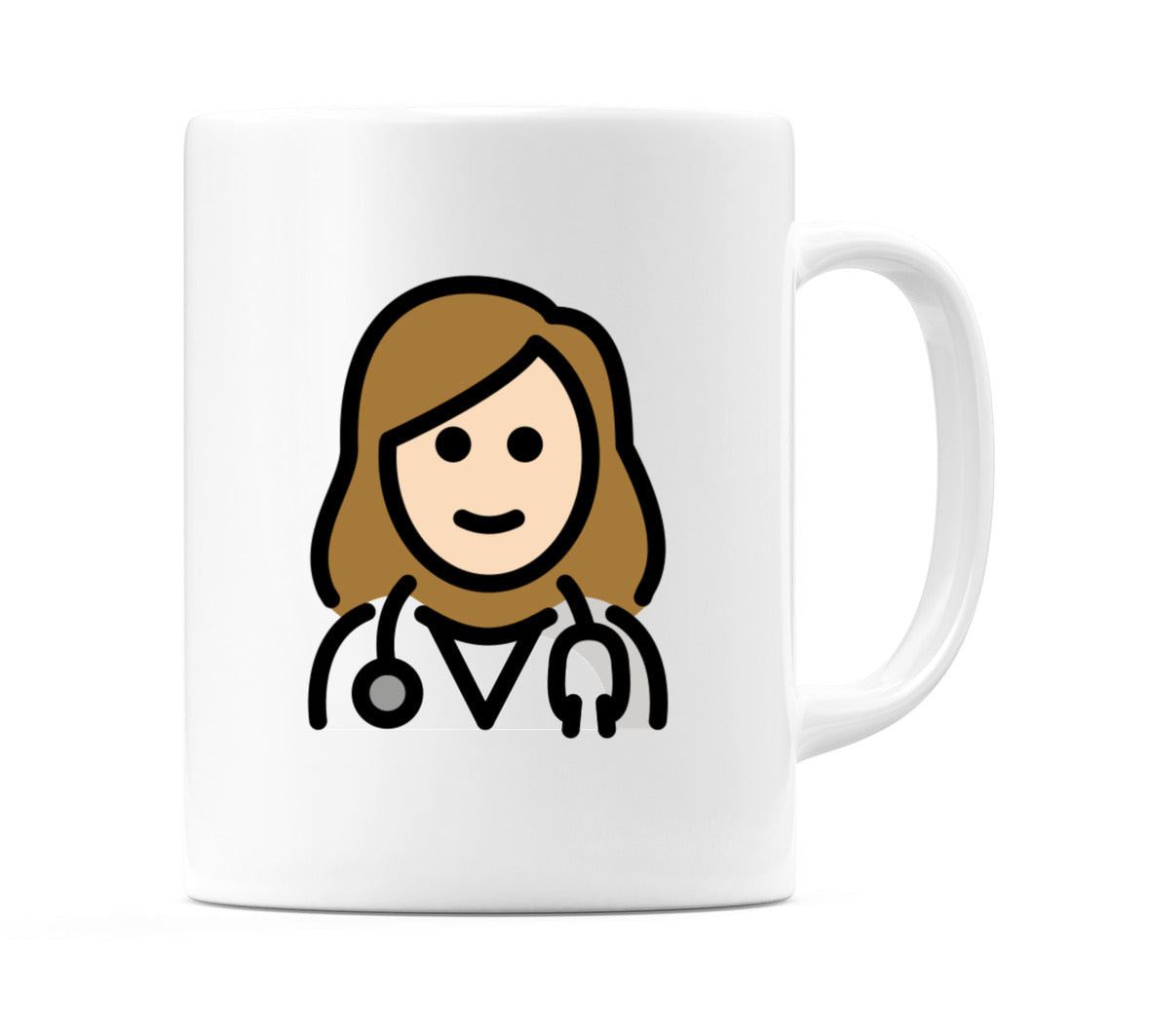 Female Health Worker: Light Skin Tone Emoji Mug