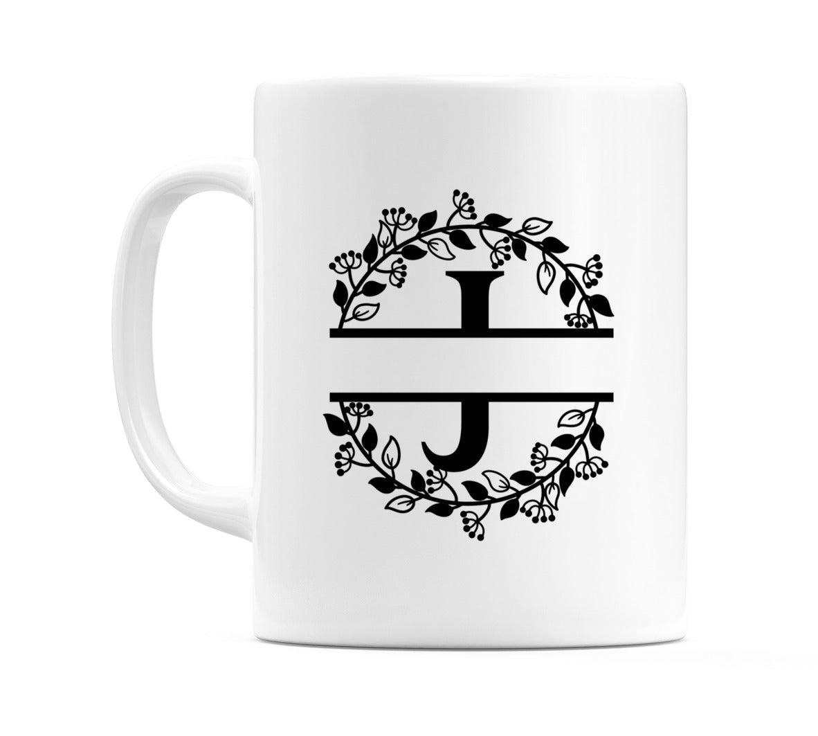 Letter J Split Monogram Mug