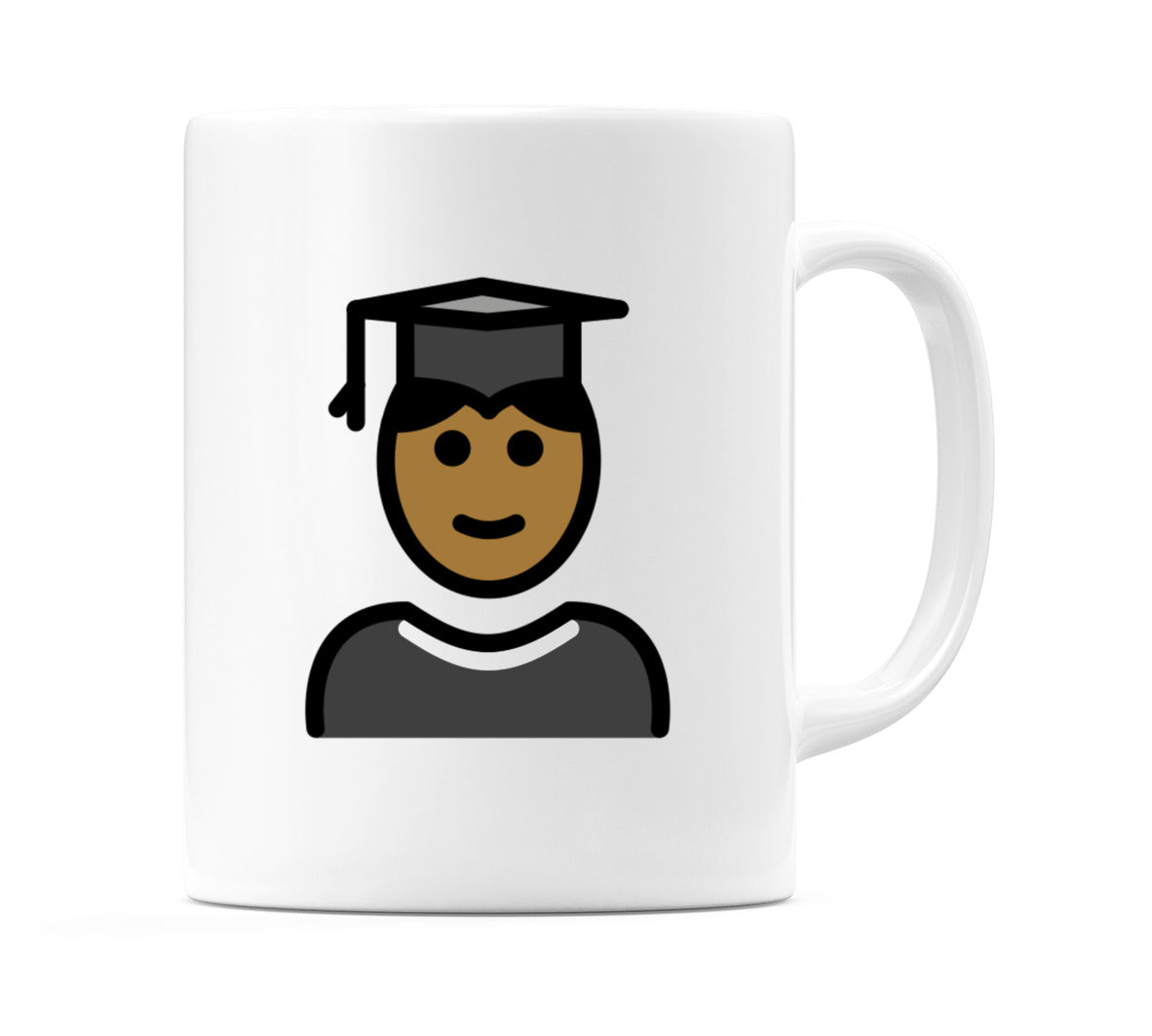 Male Student: Medium-Dark Skin Tone Emoji Mug